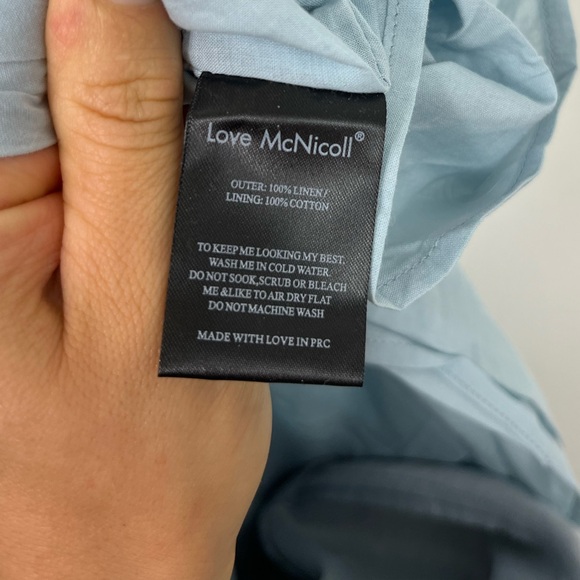 NWT Love McNicoll Linen Diana Puff Sleeves Bodycon Dress Sz S - Picture 16 of 16